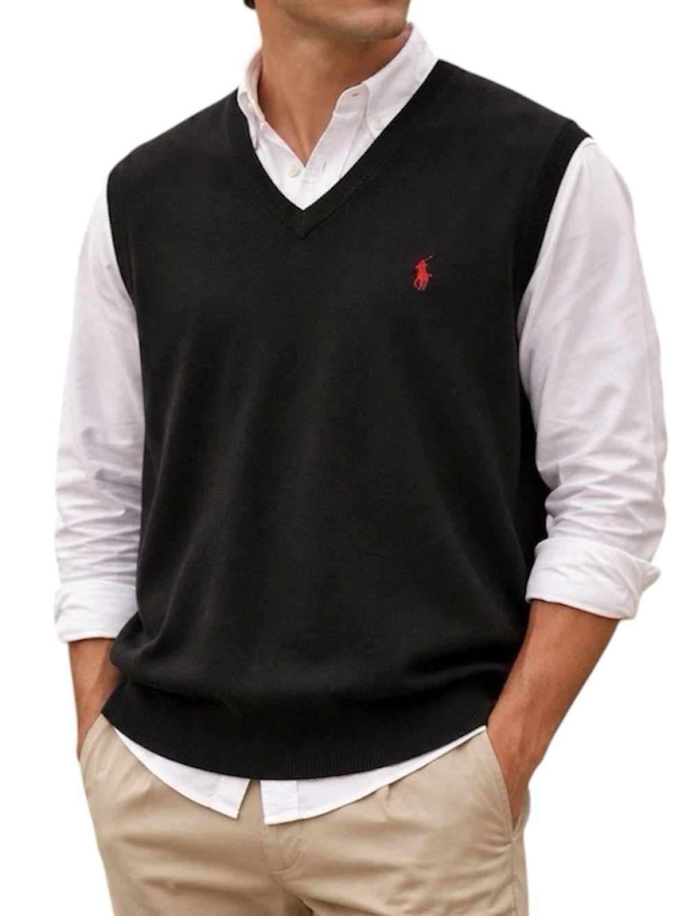 POLO RALPH LAUREN Pima Cotton Vest Y2K/Vintage Era